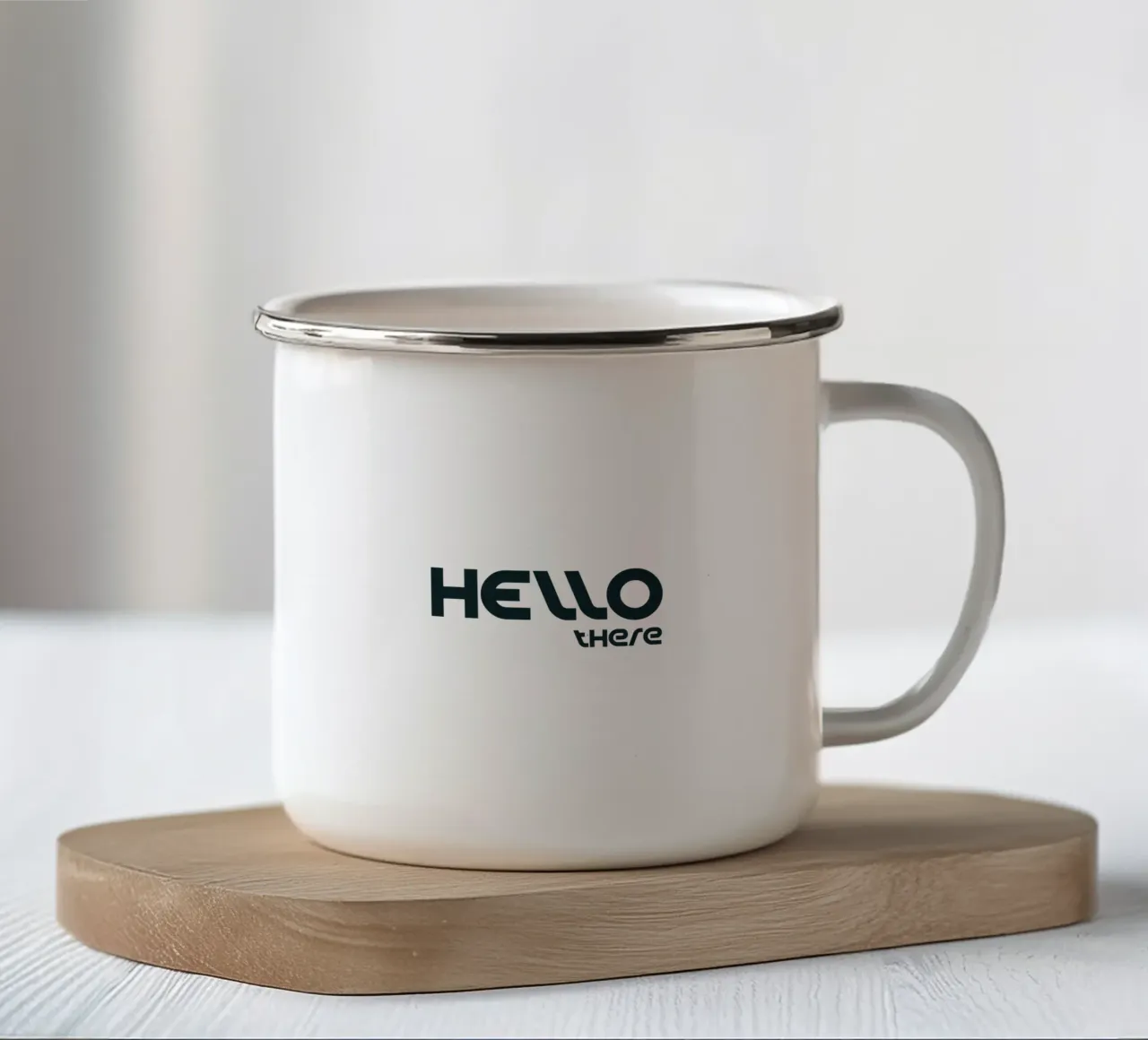 Ciao lì Semplice tipografia minimalista tazza in smalto da YV TYPOGRAPHY