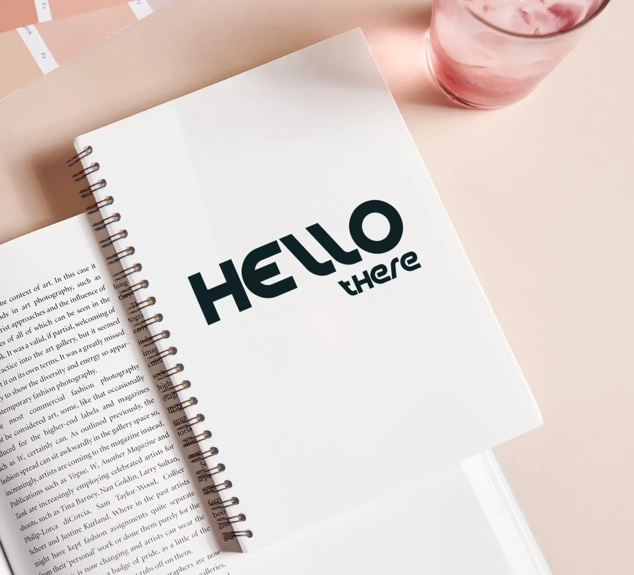 Hello There Simple Minimalist Typography spiral notebook by YV TYPOGRAPHY