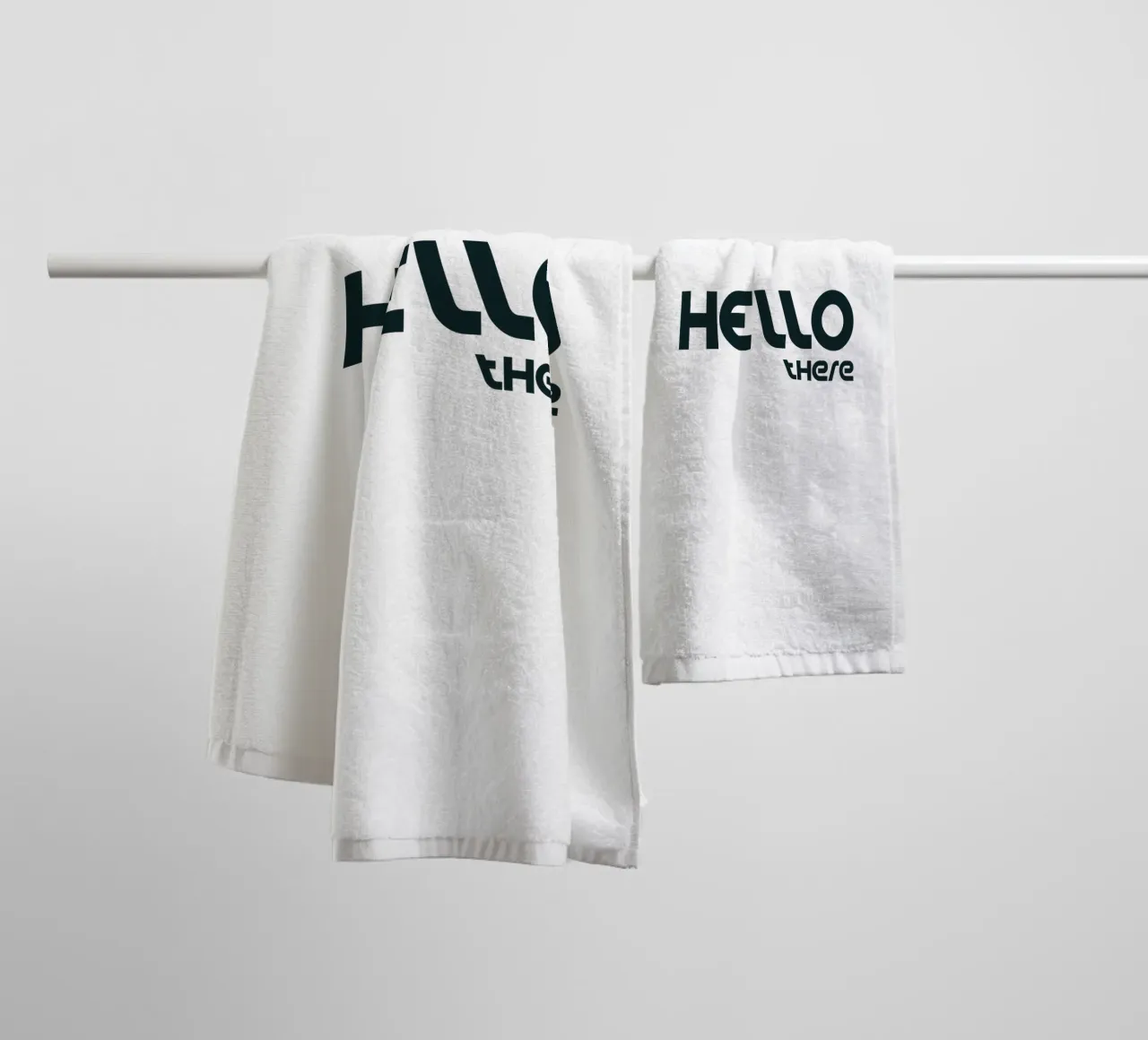 Hello There Simple Minimalist Typography towel by YV TYPOGRAPHY