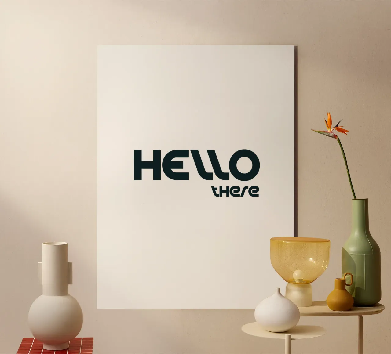 Ciao lì Semplice tipografia minimalista alluminio dibond da YV TYPOGRAPHY