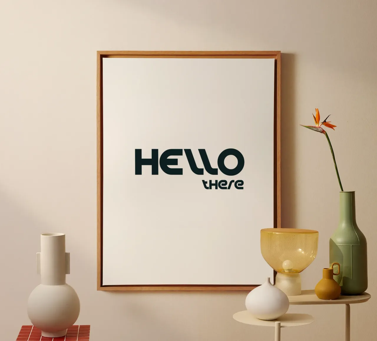 Hello There Simple Minimalist Typography canvas by YV TYPOGRAPHY