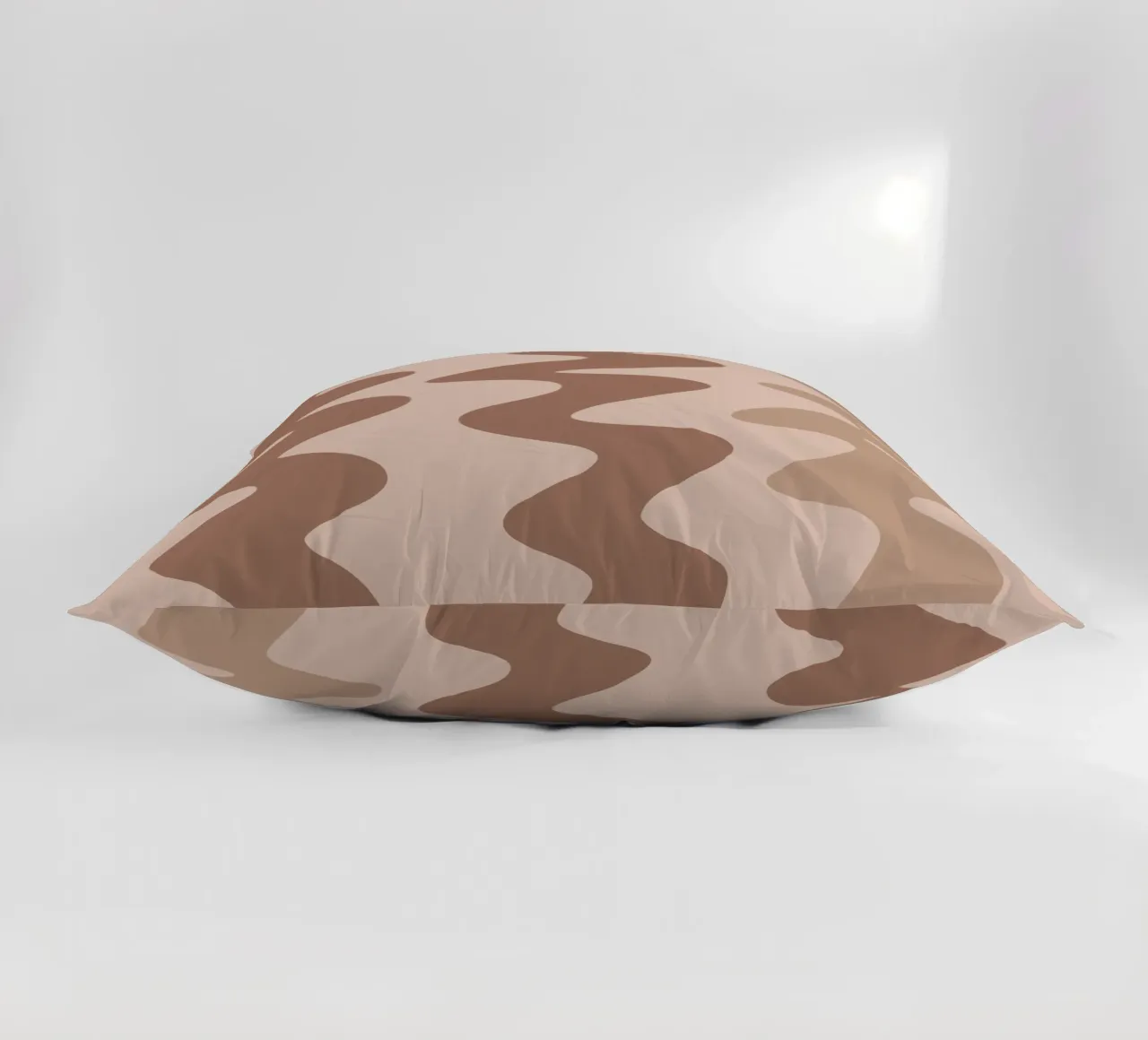 Squiggly lines - mocha mousse decorative cushion by Wackapacka