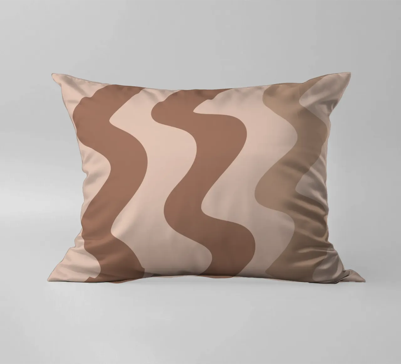 Squiggly lines - mocha mousse decorative cushion by Wackapacka