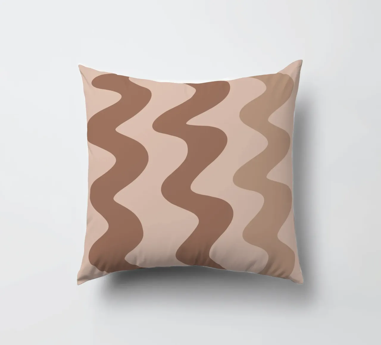 Squiggly lines - mocha mousse decorative cushion by Wackapacka
