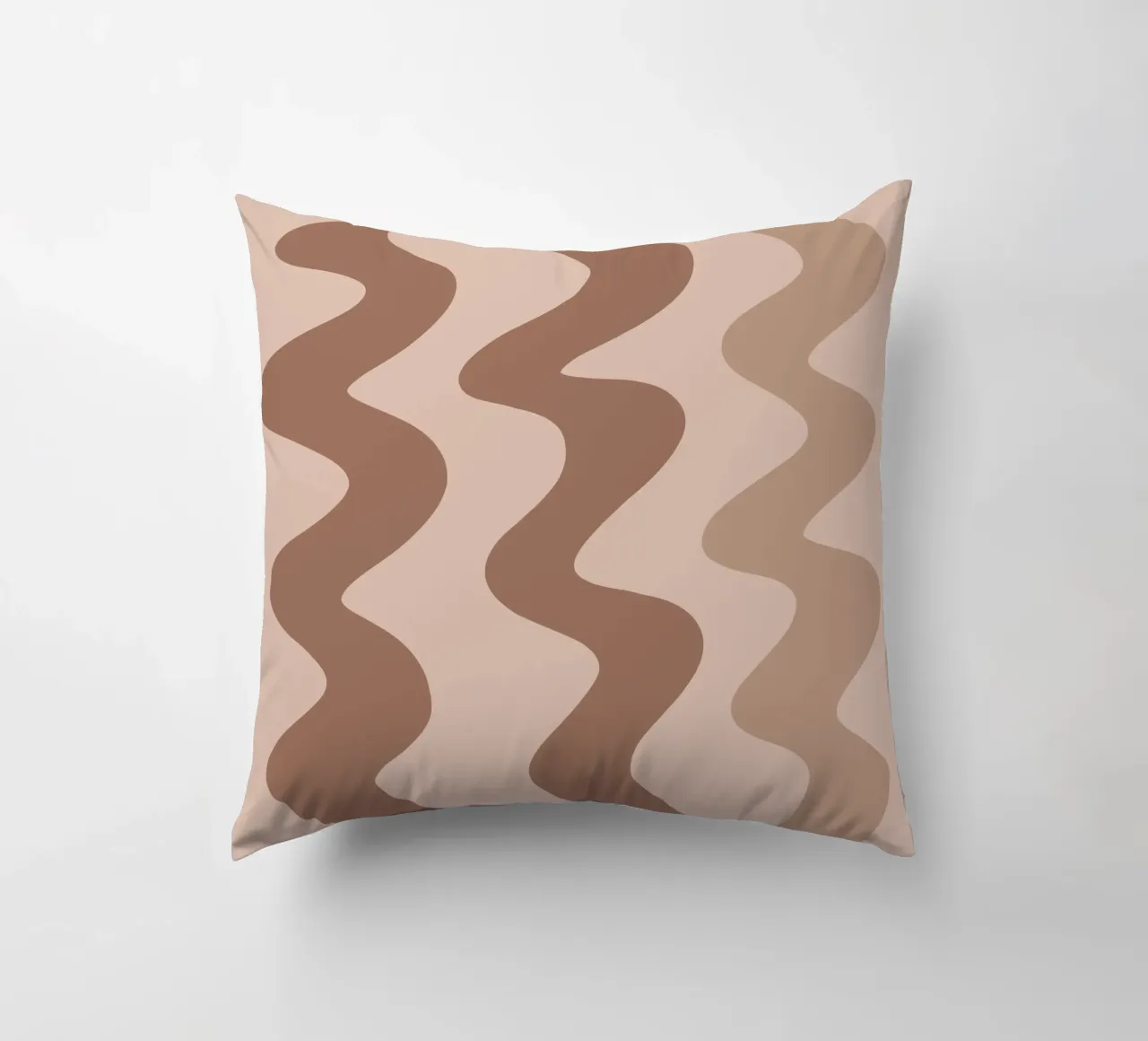 Squiggly lines - mocha mousse decorative cushion by Wackapacka