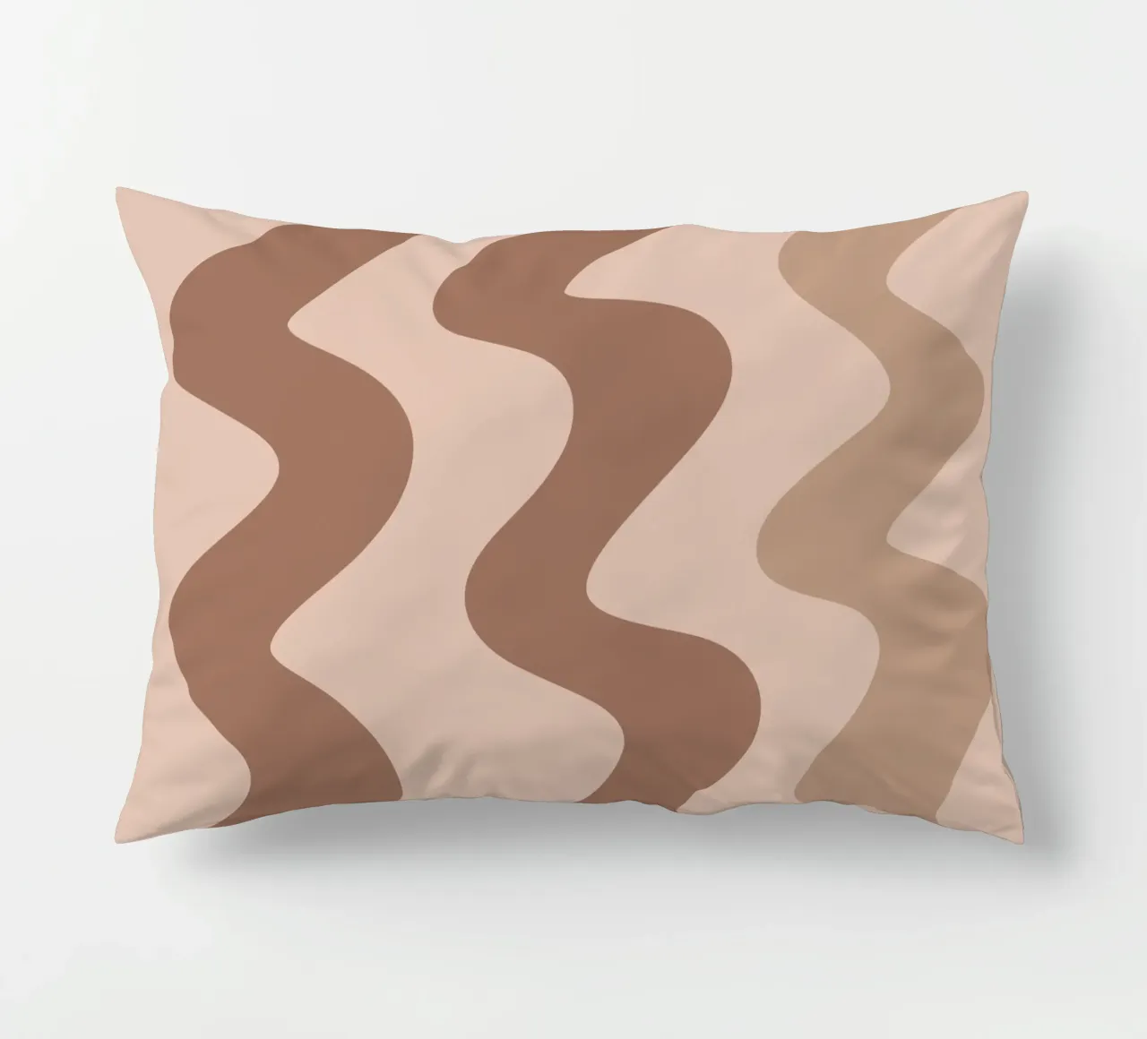 Squiggly lines - mocha mousse decorative cushion by Wackapacka