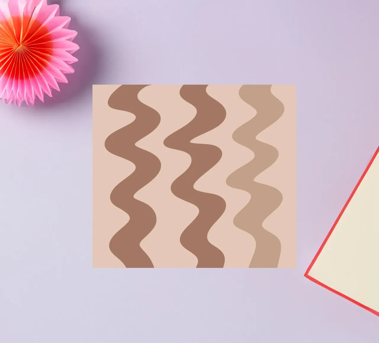 Squiggly lines - mocha mousse sticker by Wackapacka