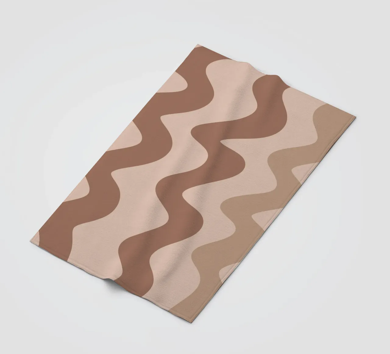 Squiggly lines - mocha mousse fleece blanket by Wackapacka