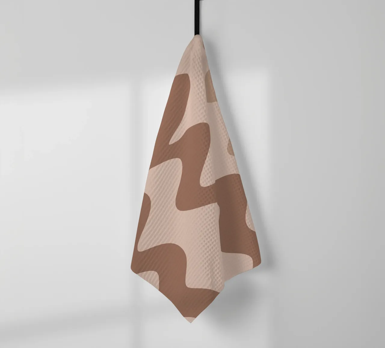 Squiggly lines - mocha mousse tea towel by Wackapacka