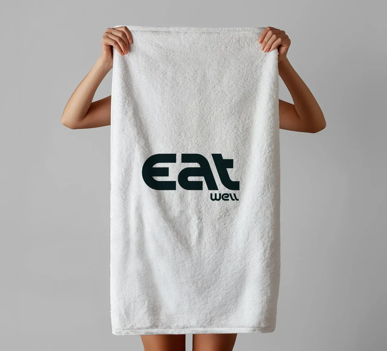 Eat Well Simple Elegant Typography towel by YV TYPOGRAPHY
