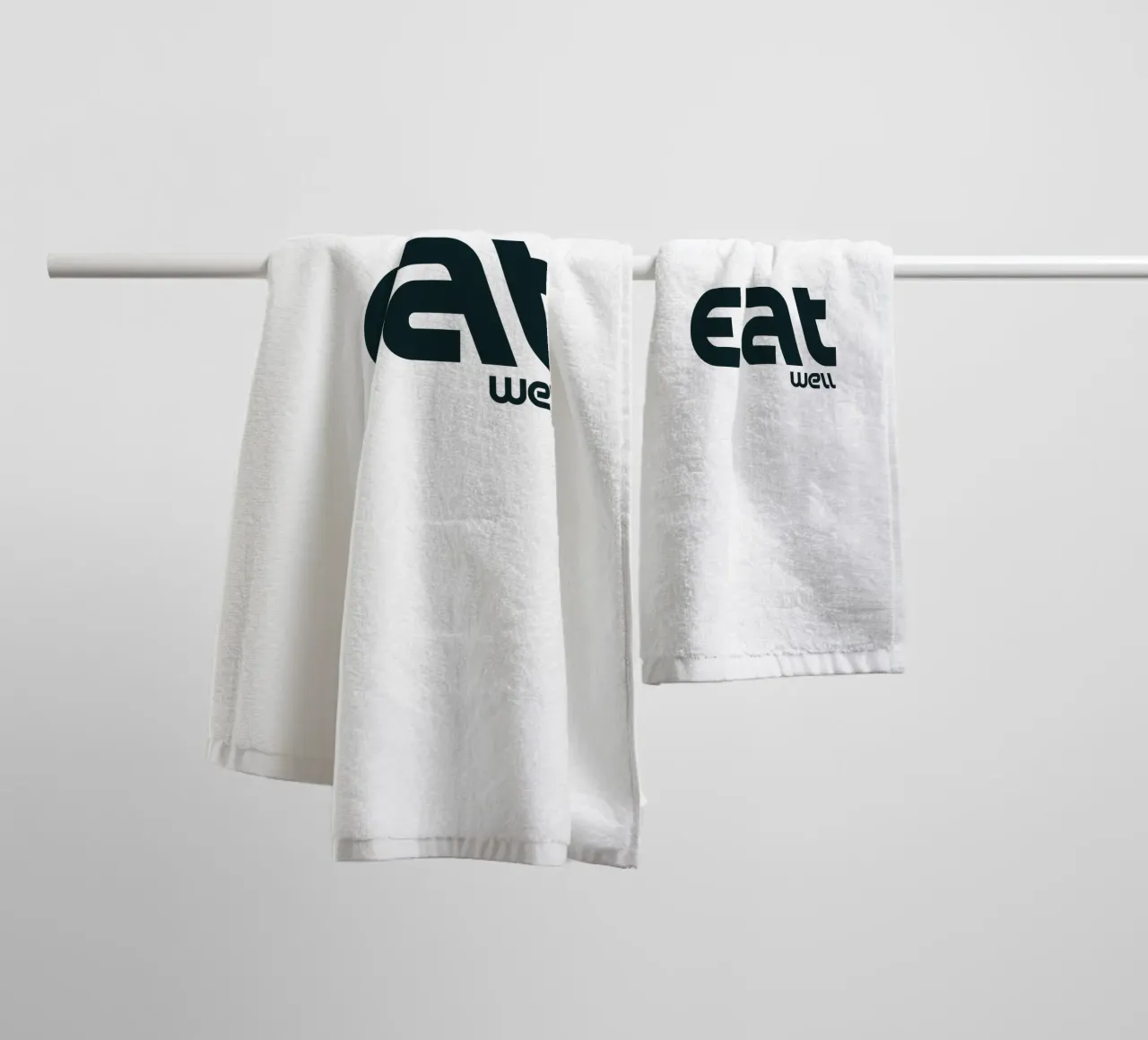 Eat Well Simple Elegant Typography towel by YV TYPOGRAPHY