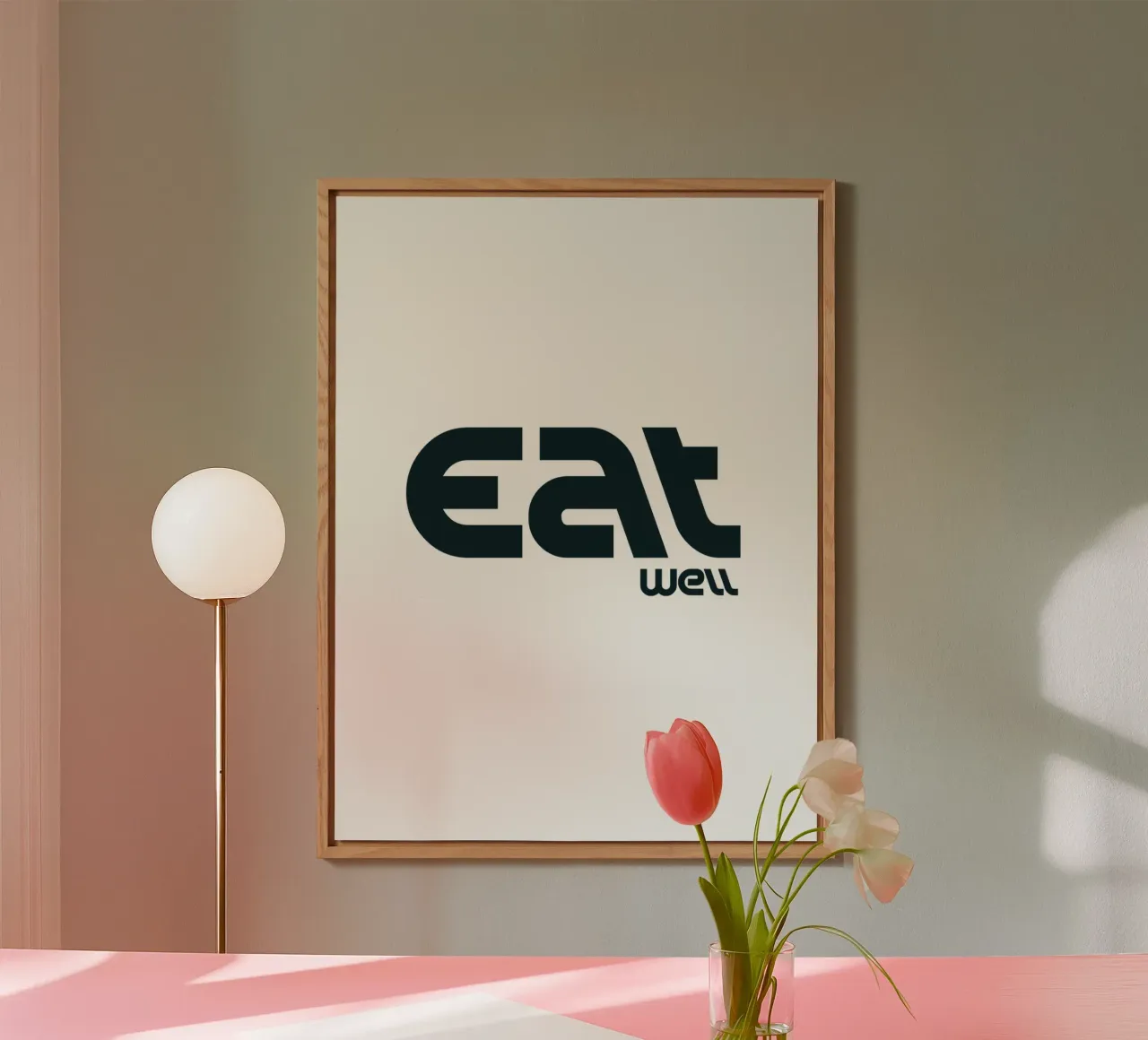 Mangiare bene Tipografia semplice ed elegante alluminio dibond da YV TYPOGRAPHY
