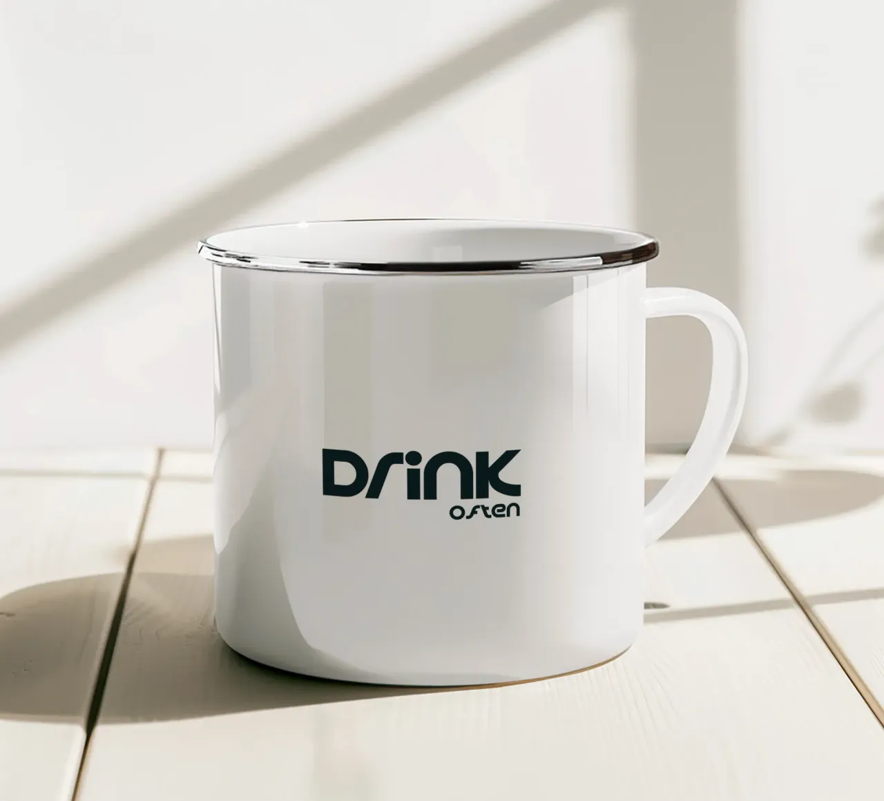 Bere spesso Semplice tipografia minimalista tazza in smalto da YV TYPOGRAPHY