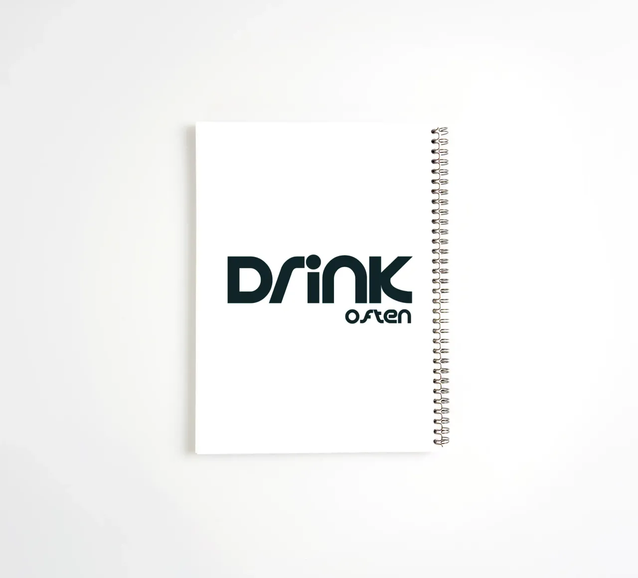 Drink Often Simple Minimalist Typography spiral notebook by YV TYPOGRAPHY
