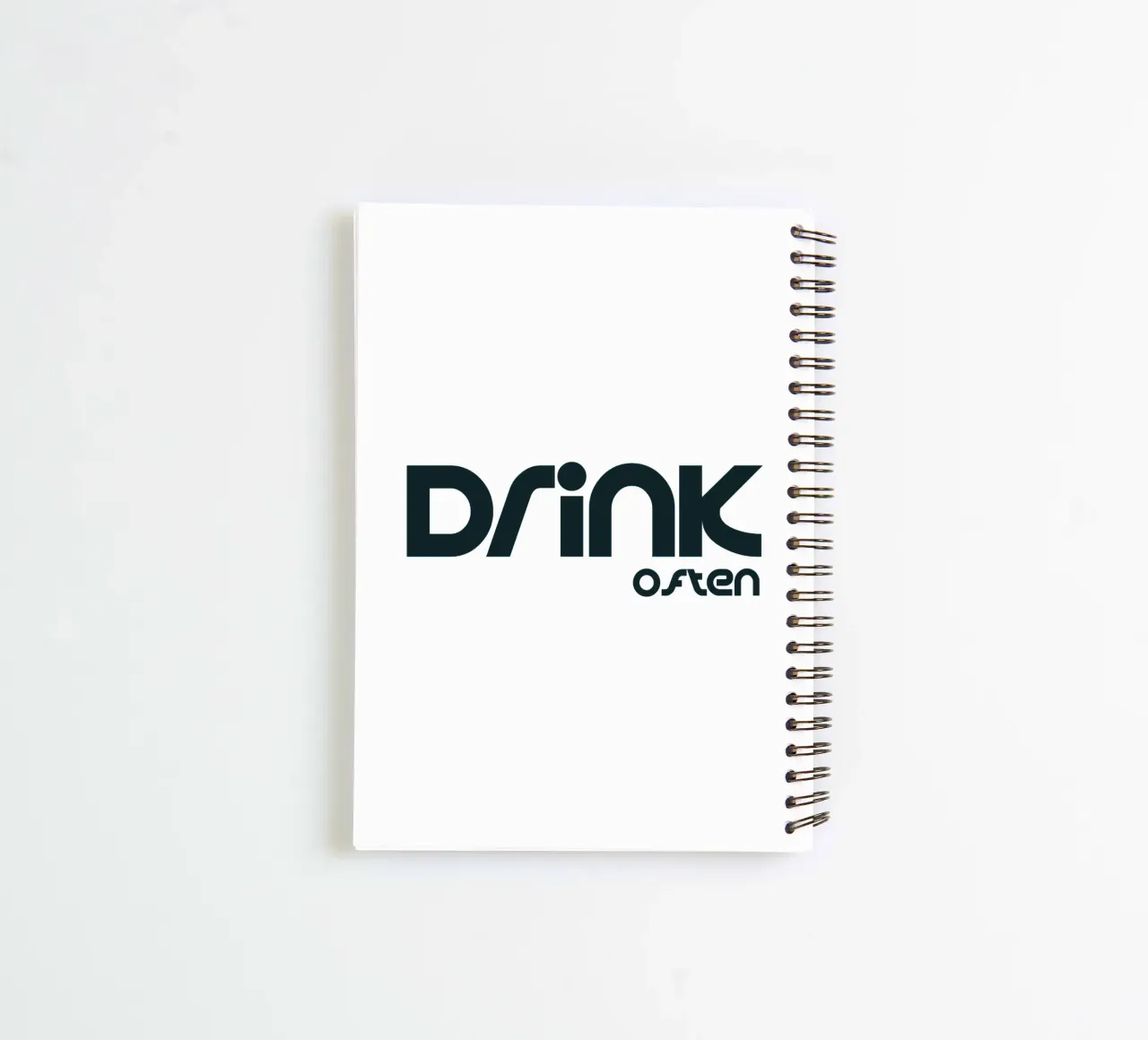 Drink Often Simple Minimalist Typography spiral notebook by YV TYPOGRAPHY