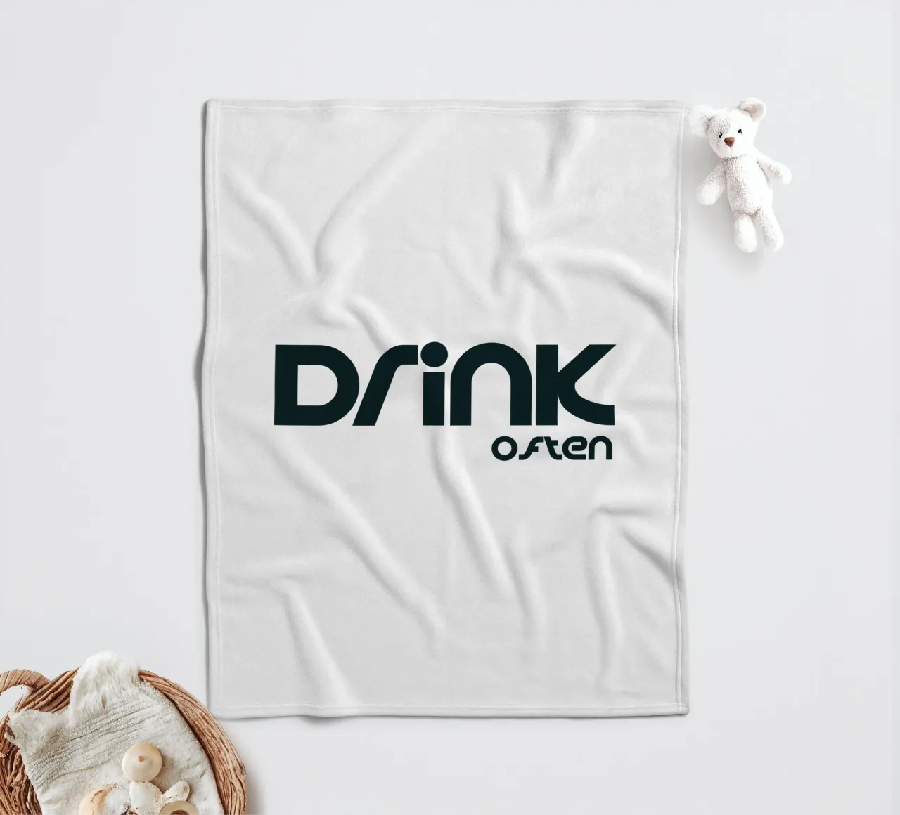 Drink Often Simple Minimalist Typography Fleecedecke von YV TYPOGRAPHY