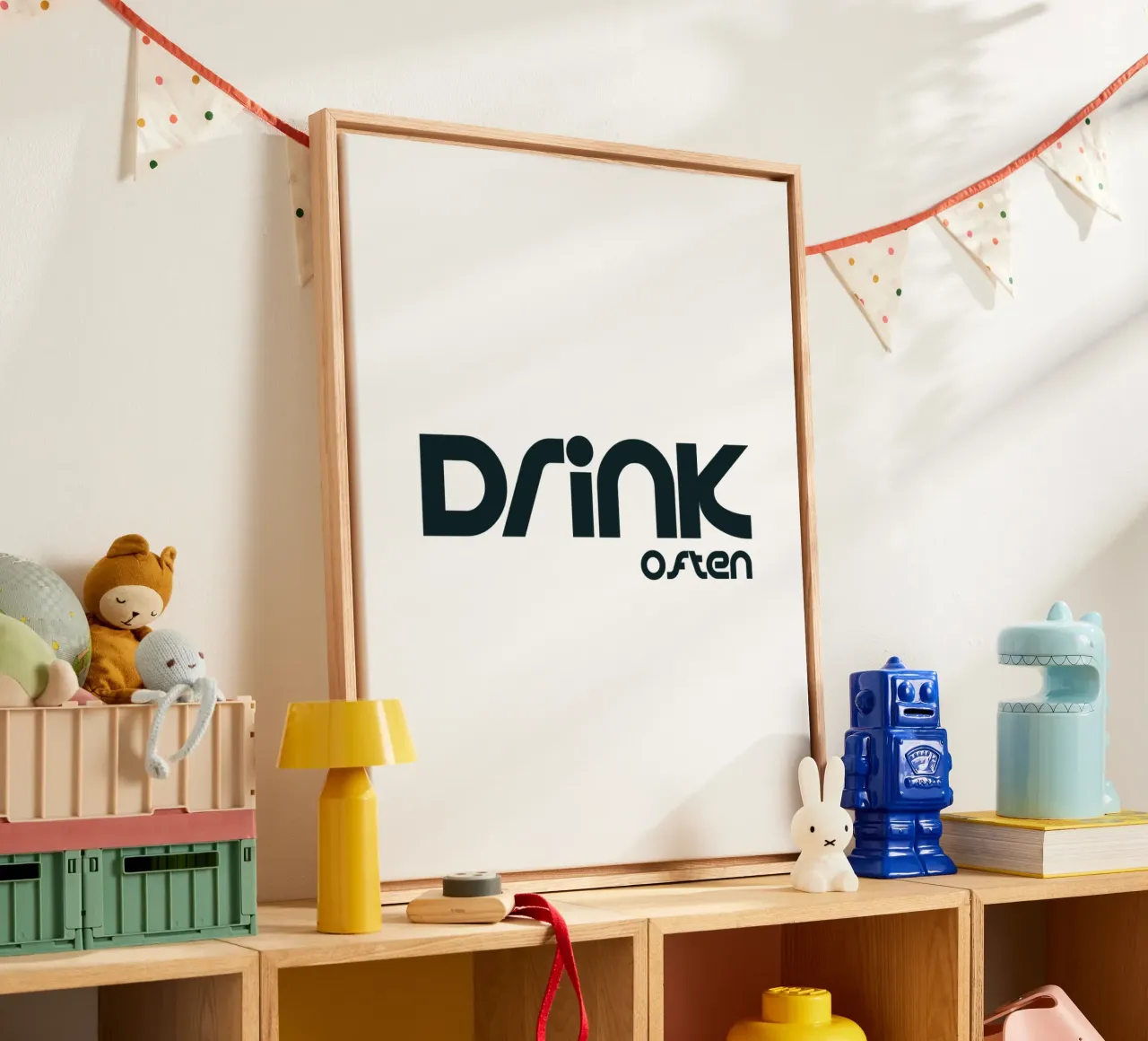 Drink Often Simple Minimalist Typography canvas by YV TYPOGRAPHY