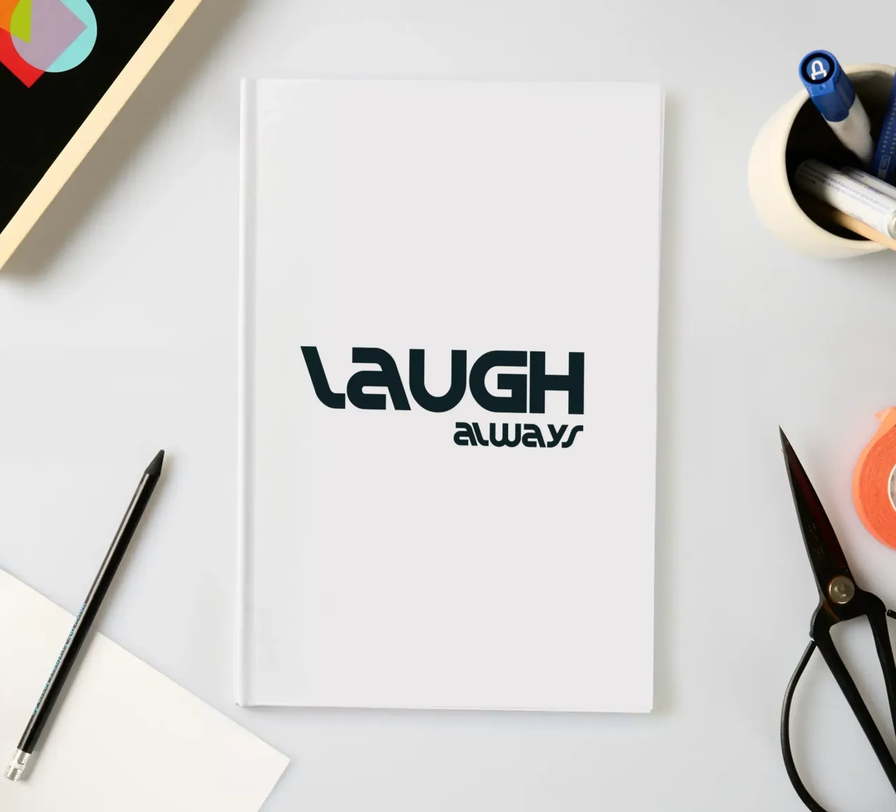 Laugh Always Simple Minimalist Typography notebook by YV TYPOGRAPHY