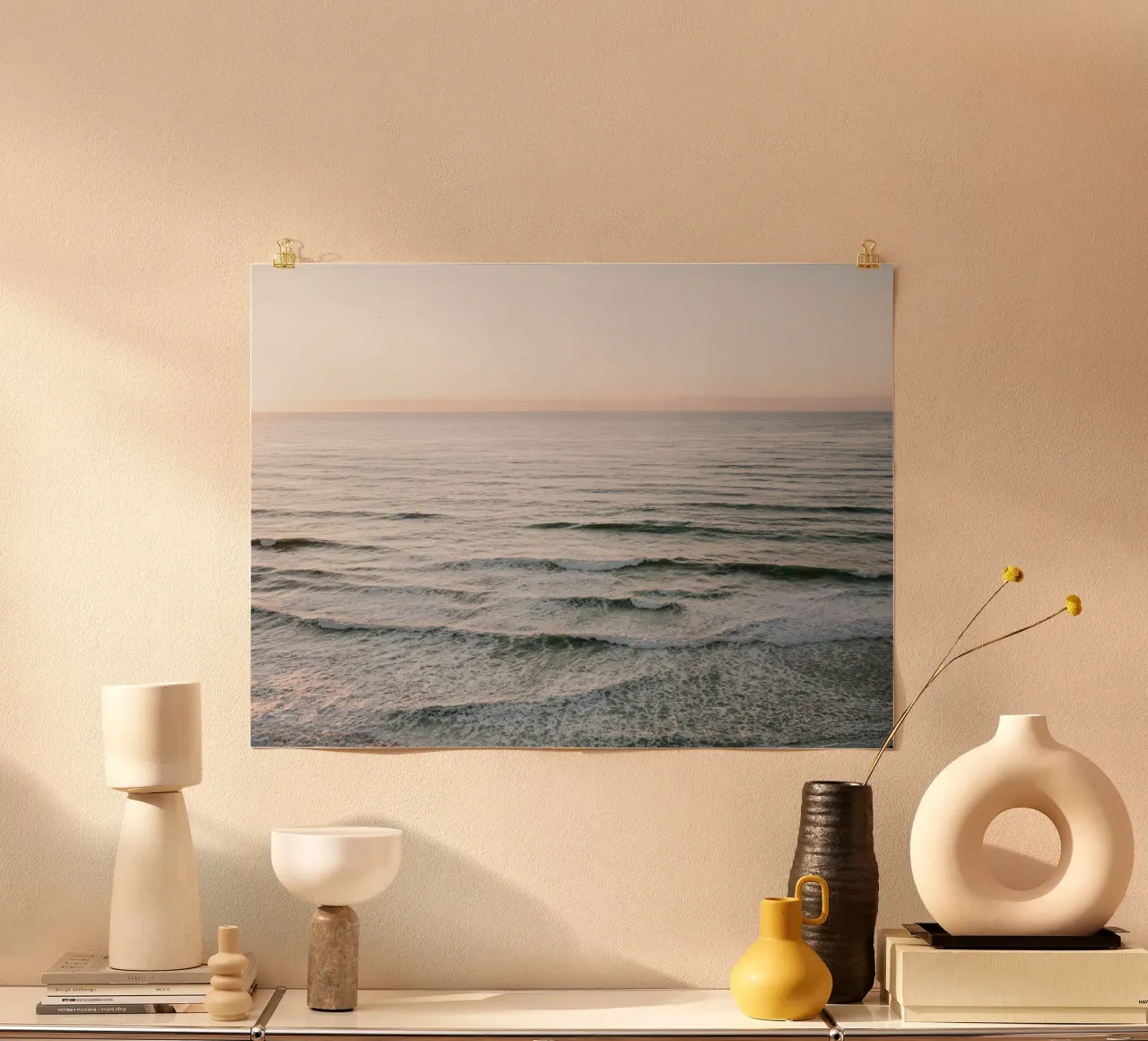 Endless Ocean Horizon in Ericeira - Travel Photography poster con telaio in legno da Raisa Zwart Photography