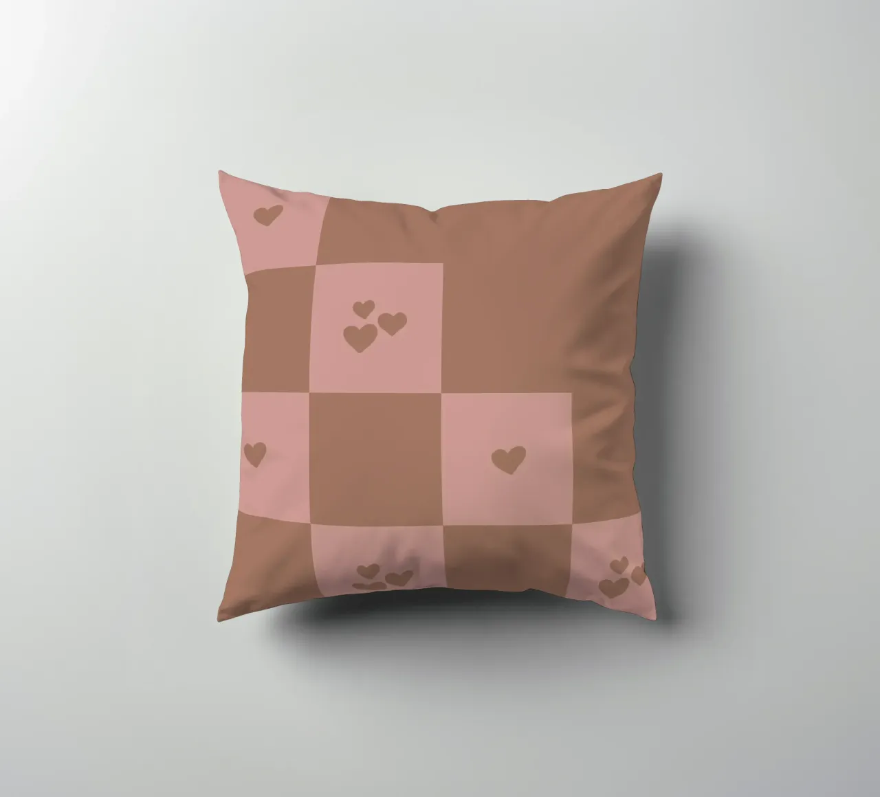 Broken Grid heart pattern - mocha mousse decorative cushion by Wackapacka