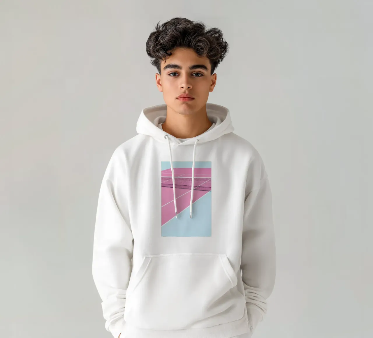 Pink Court - Net felpa con cappuccio da Chris Abatzis