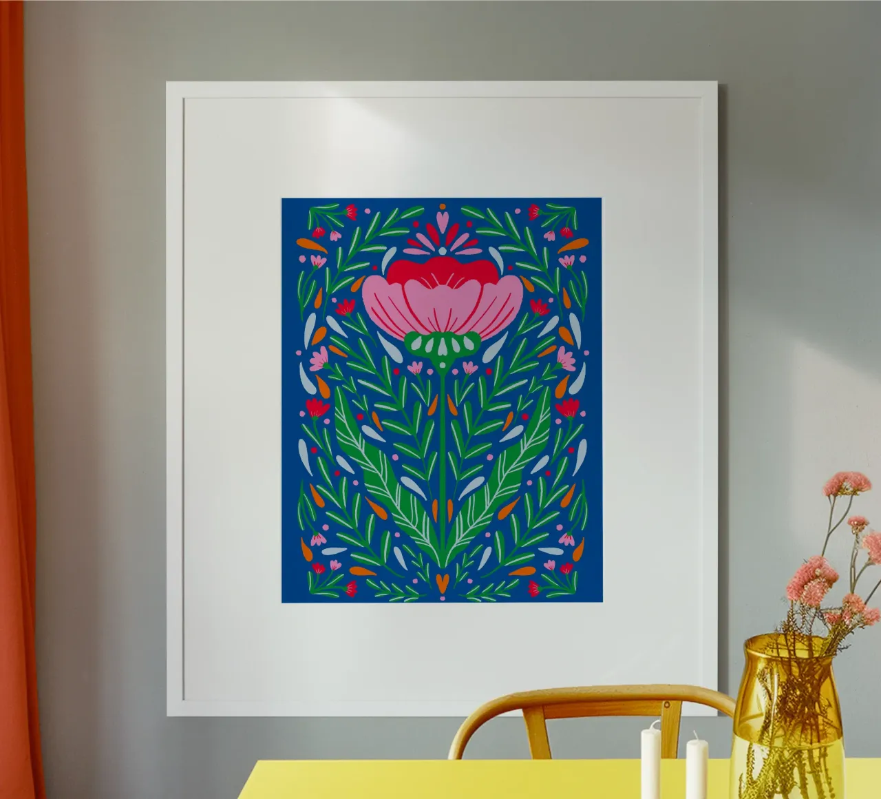 Fiore simmetrico e audace poster da Wackapacka