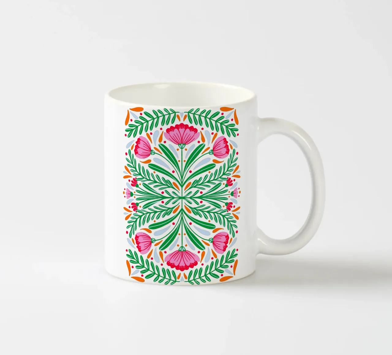 Fiori simmetrici e audaci tazza in ceramica da Wackapacka