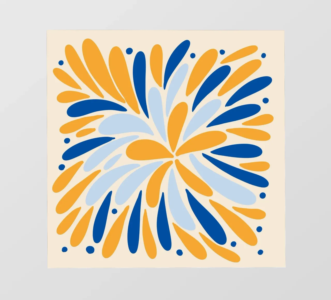 Esplosione floreale - giallo e blu telo in pvc da Wackapacka