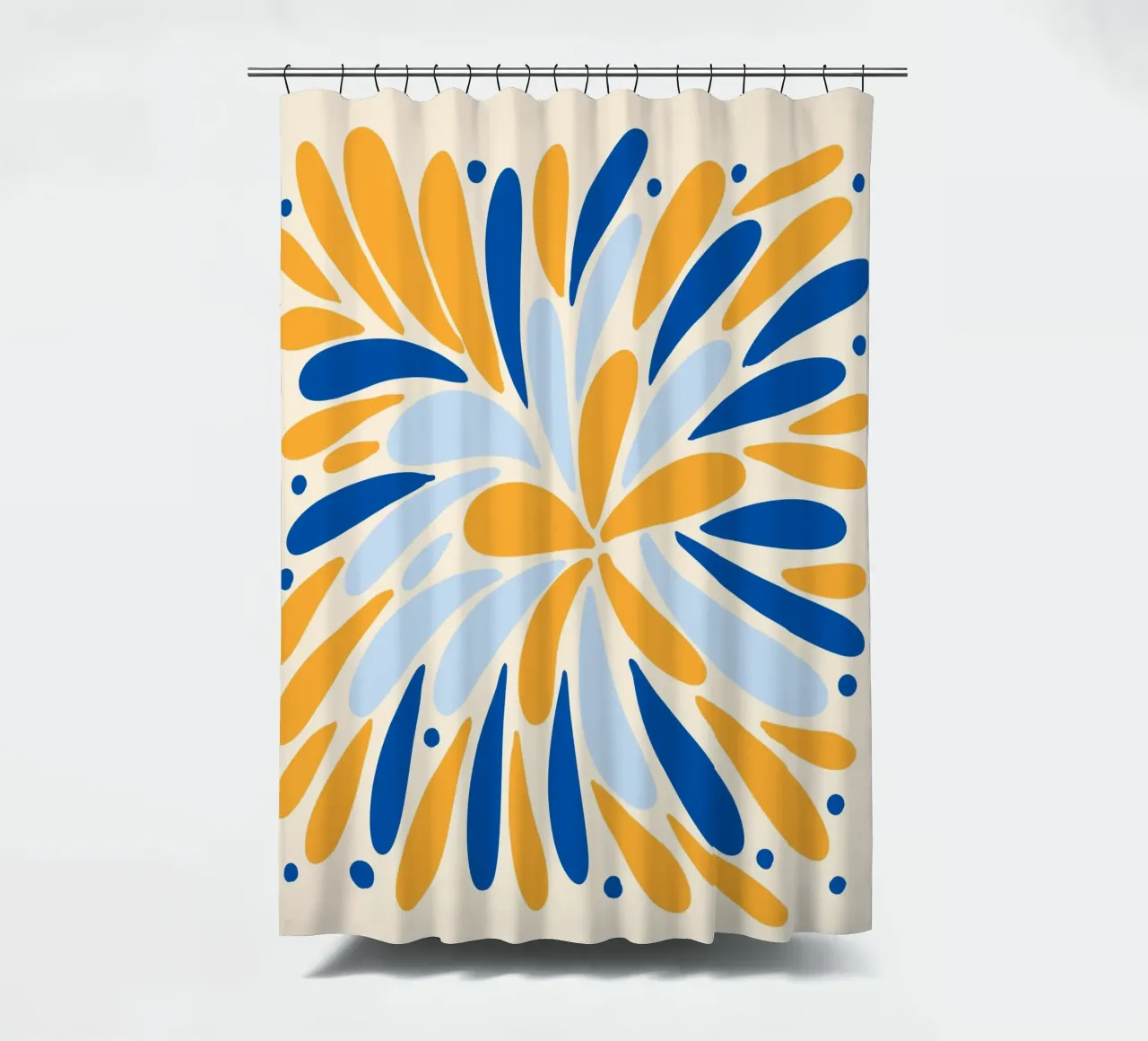 Esplosione floreale - giallo e blu tenda da doccia da Wackapacka
