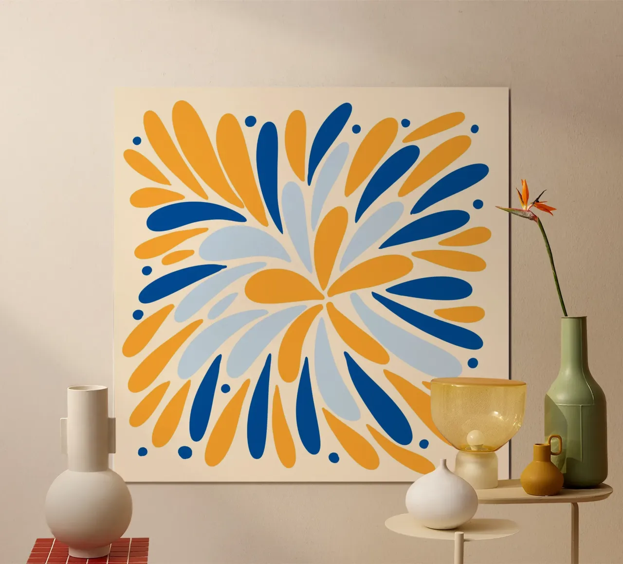 Esplosione floreale - giallo e blu carta hahnemühle da Wackapacka