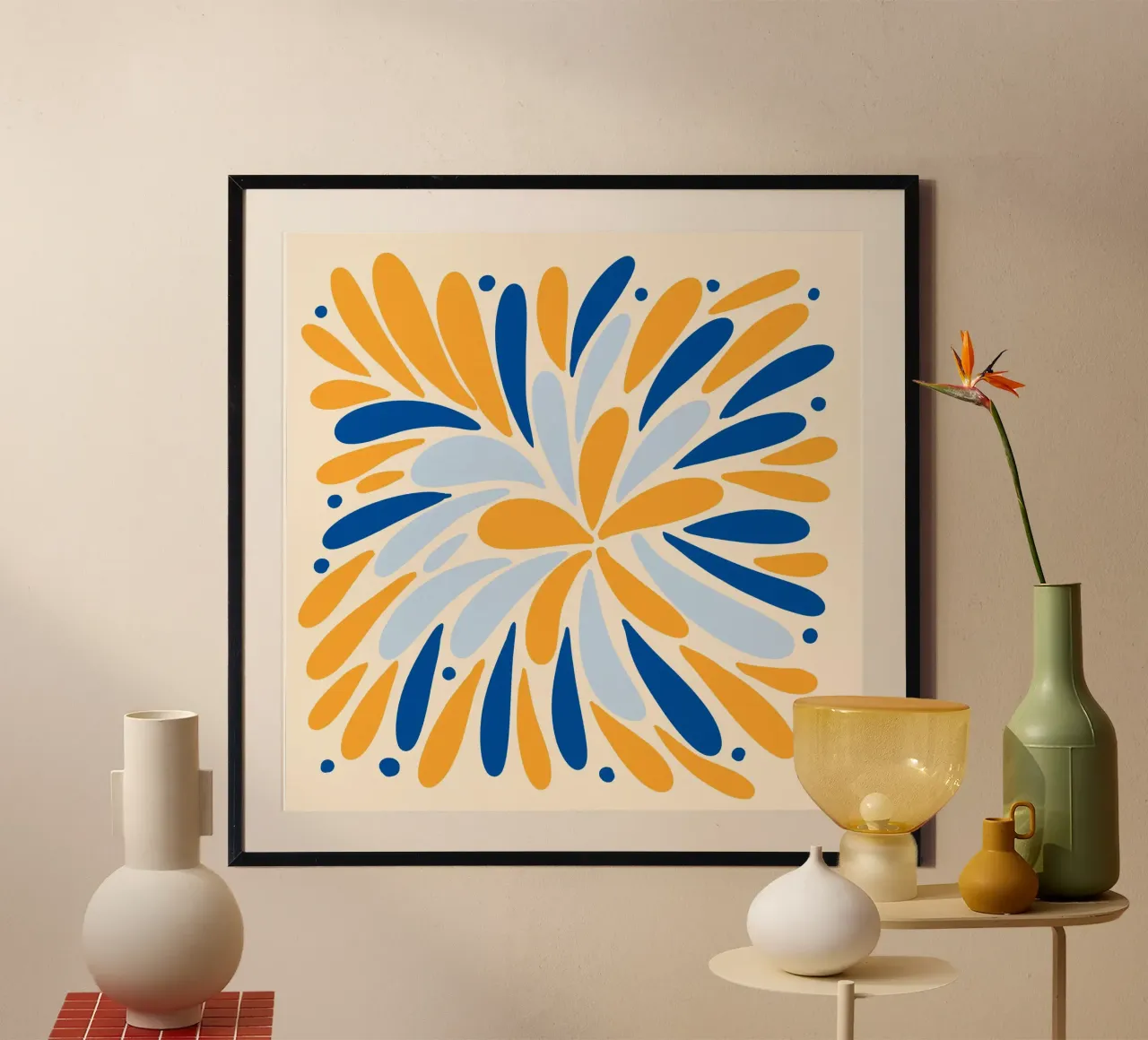 Esplosione floreale - giallo e blu carta hahnemühle da Wackapacka