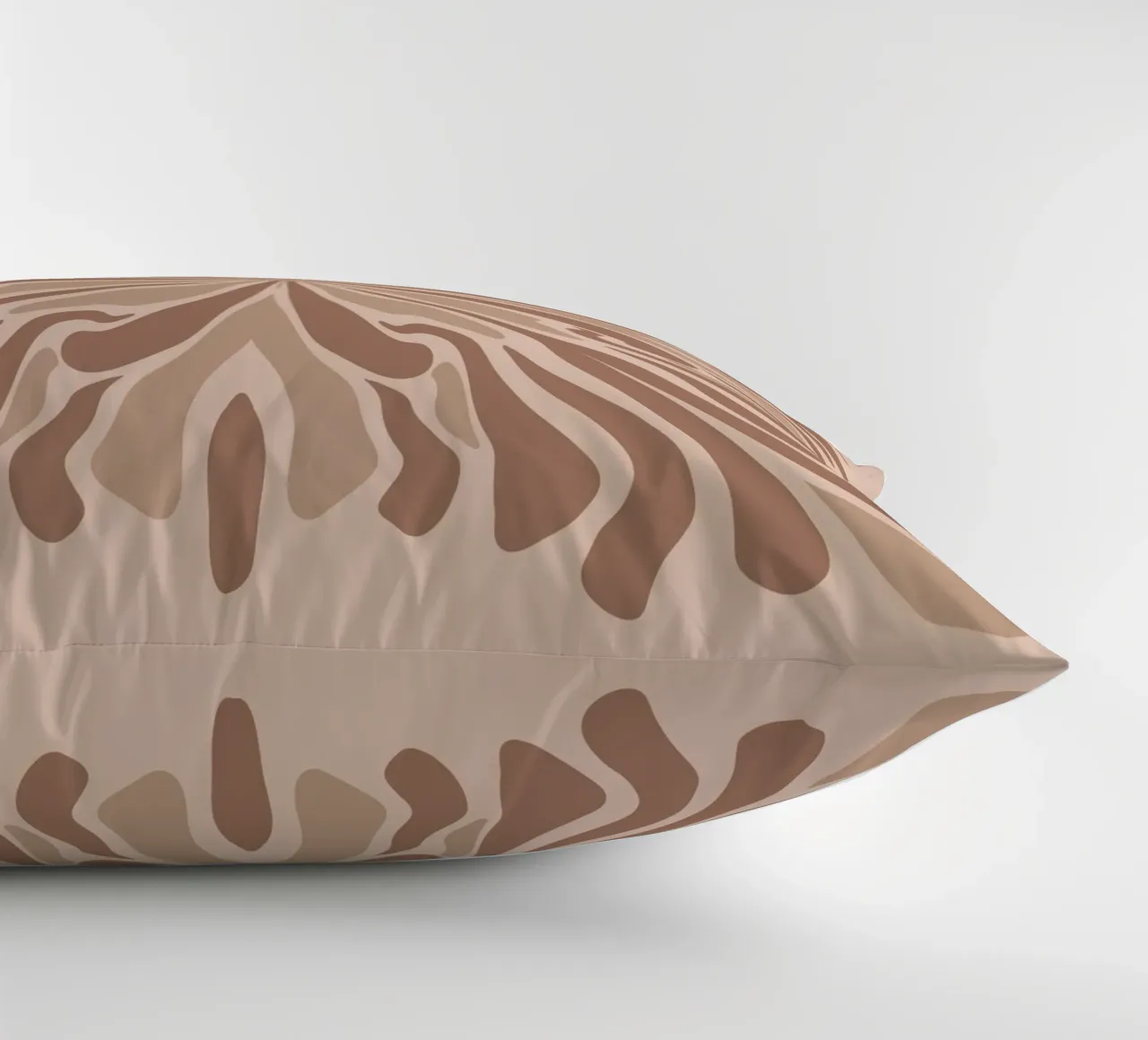 Abstract psychedelic symmetrical petals mocha mousse decorative cushion by Wackapacka