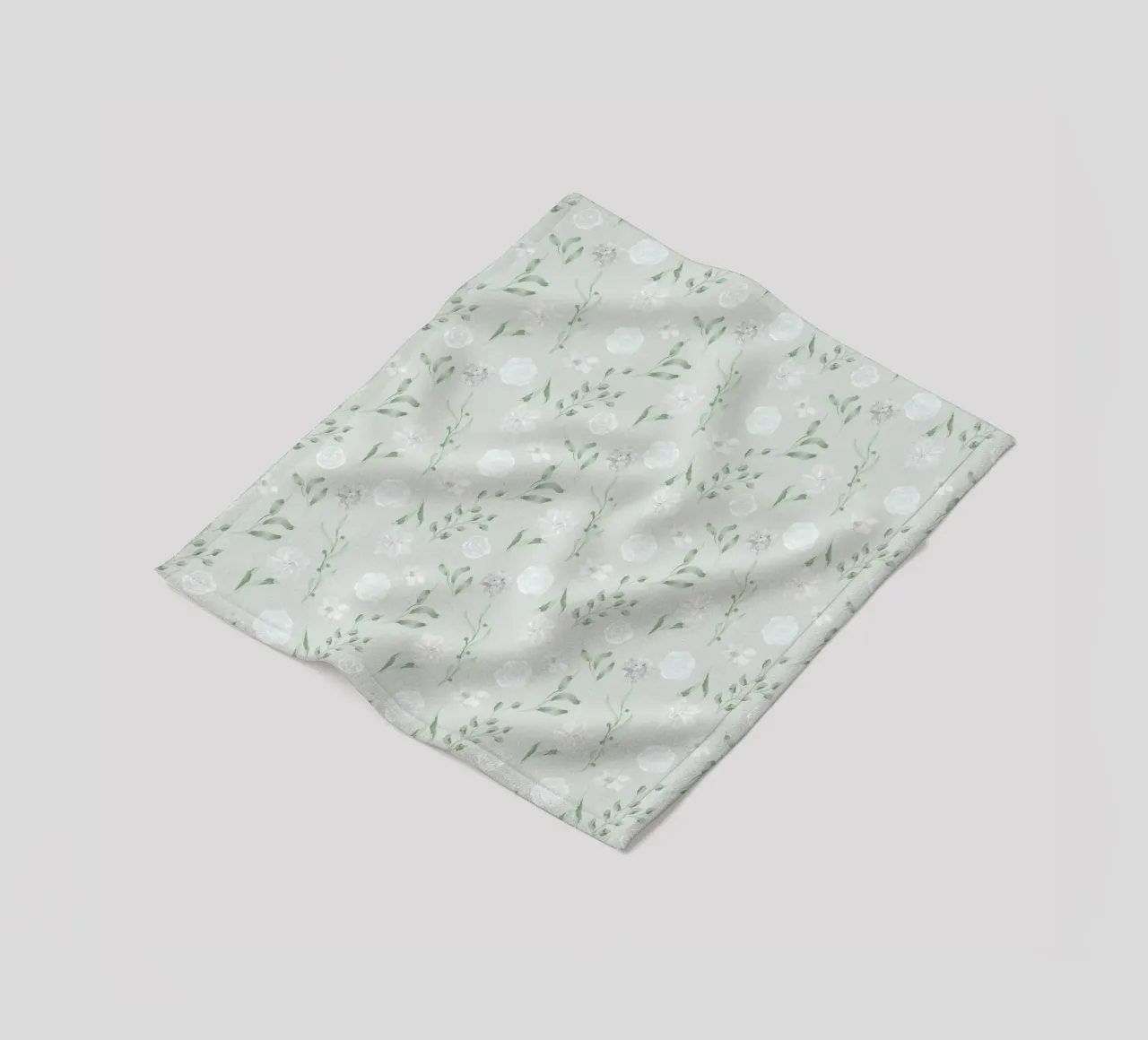 Elegant Floral Mintgrün Fleecedecke von ComfyCouture