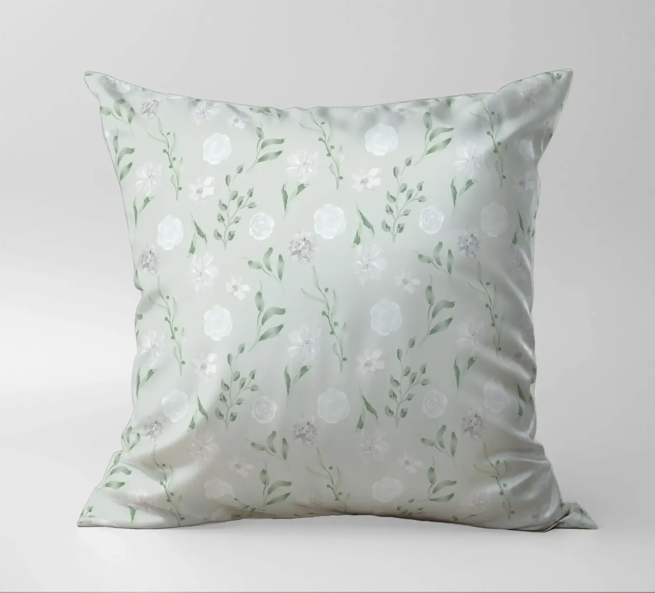 Elegante floreale verde menta cuscino da ComfyCouture