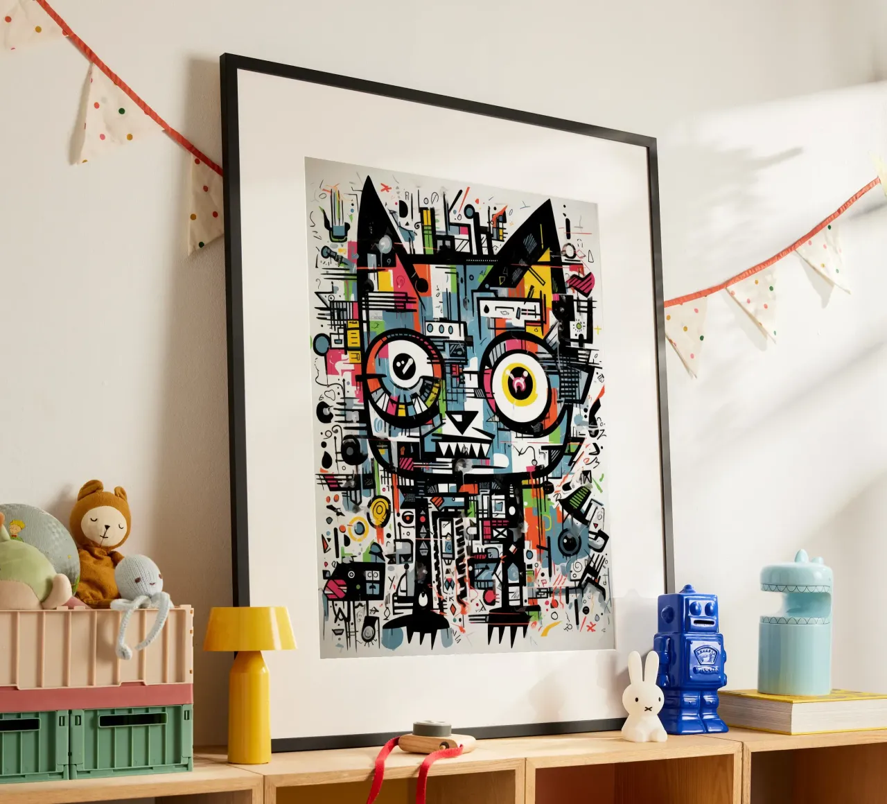 animali graffiti poster con telaio in plastica da Art Digital Visuel