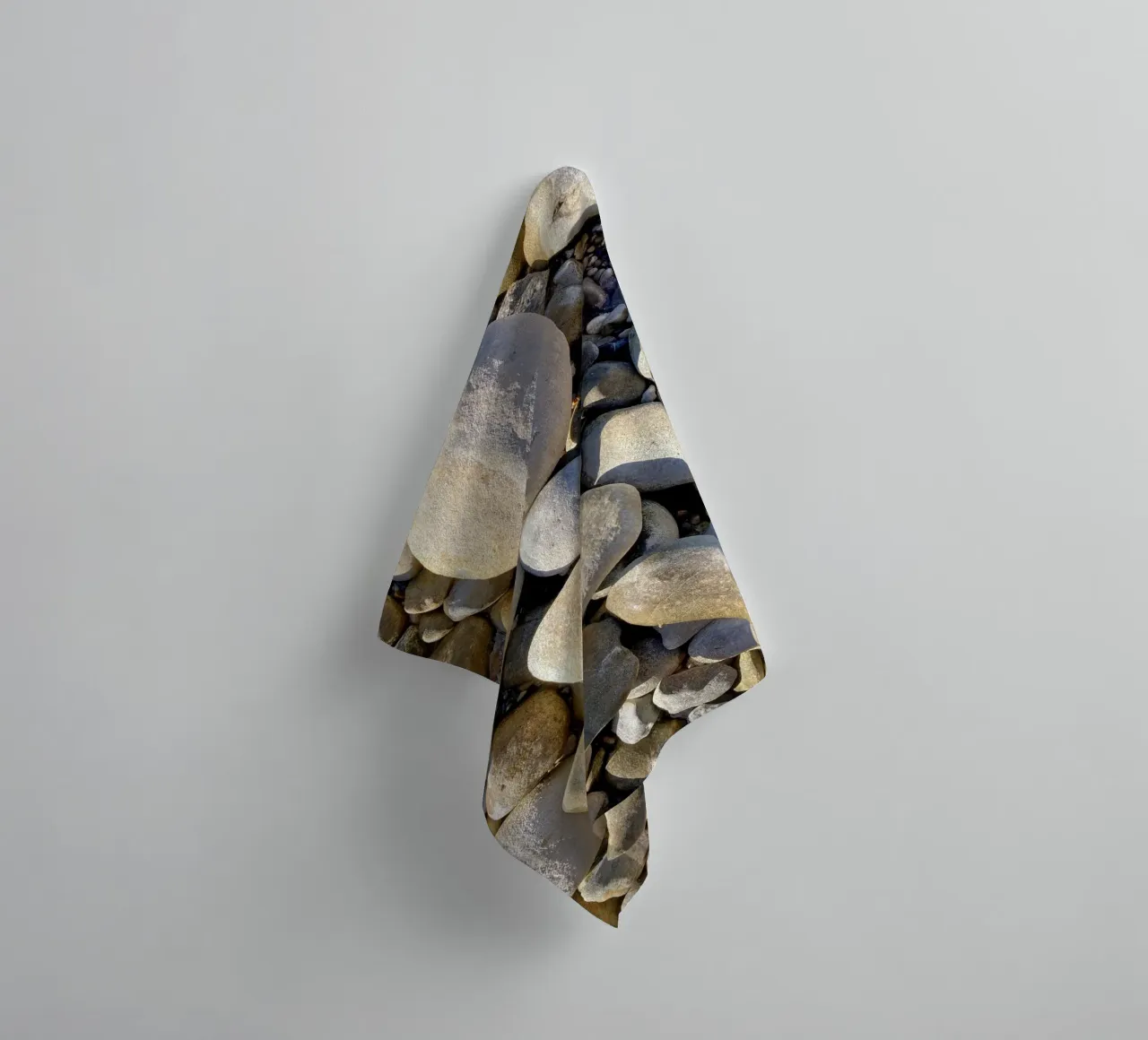 Pebbles by the lake towel by Art Studio by Iris