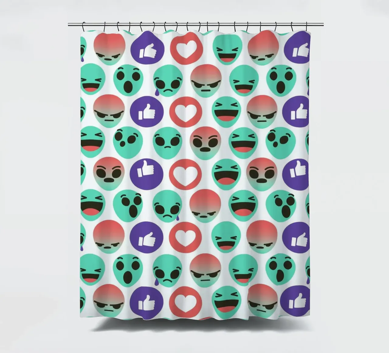 Alien Reactions shower curtain by Chobopop