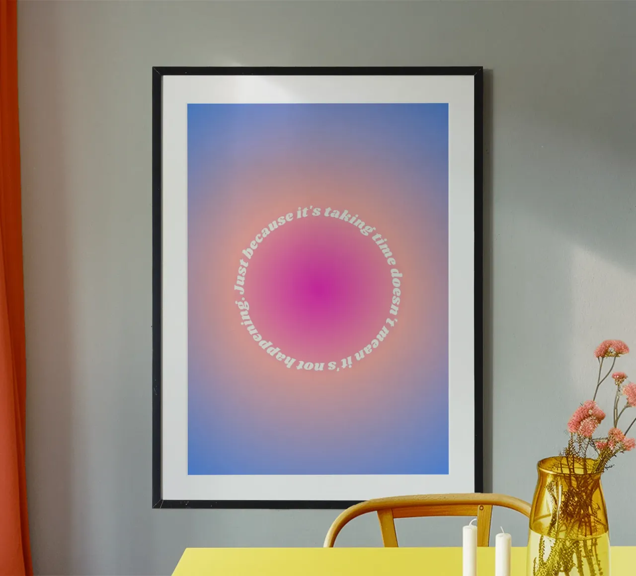 Solo perché si sta prendendo non significa che la citazione poster con telaio in legno da Paigaam Studio