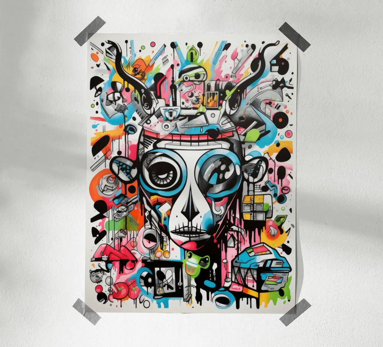 animali graffiti poster con telaio in alluminio da Art Digital Visuel