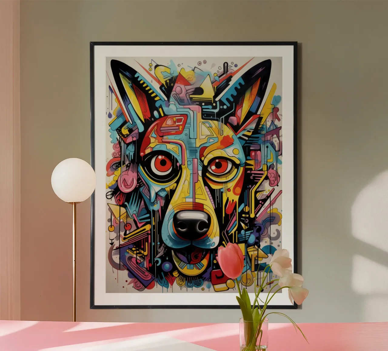 animali graffiti poster con telaio in legno da Art Digital Visuel