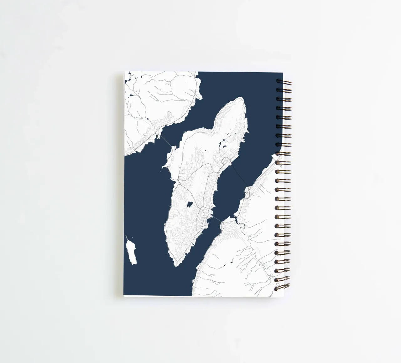 Minimalist Map of Tromsø - Modern Nordic Wall Art spiral notebook by Ben & Clo creations