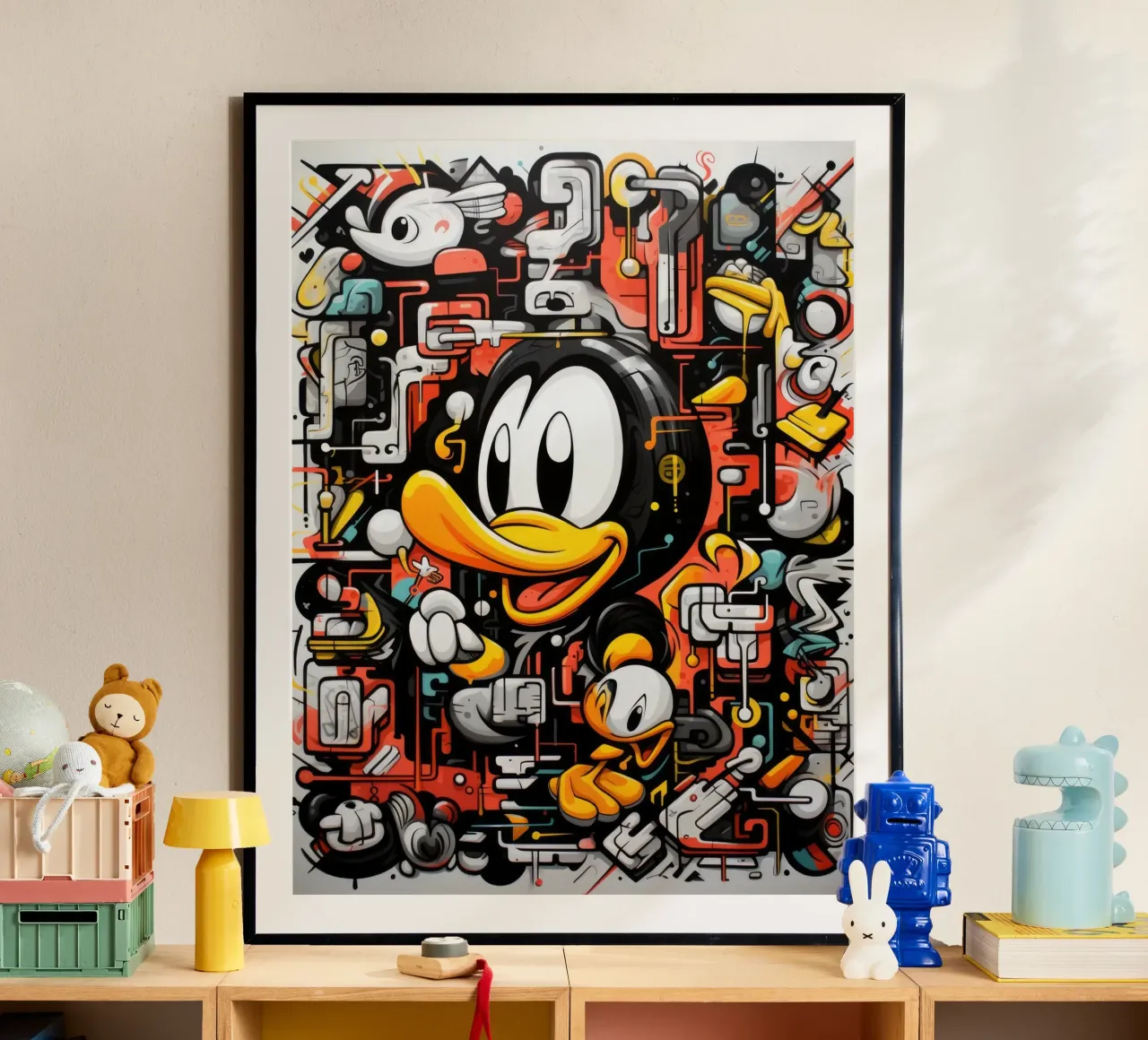 animali graffiti poster con telaio in plastica da Art Digital Visuel