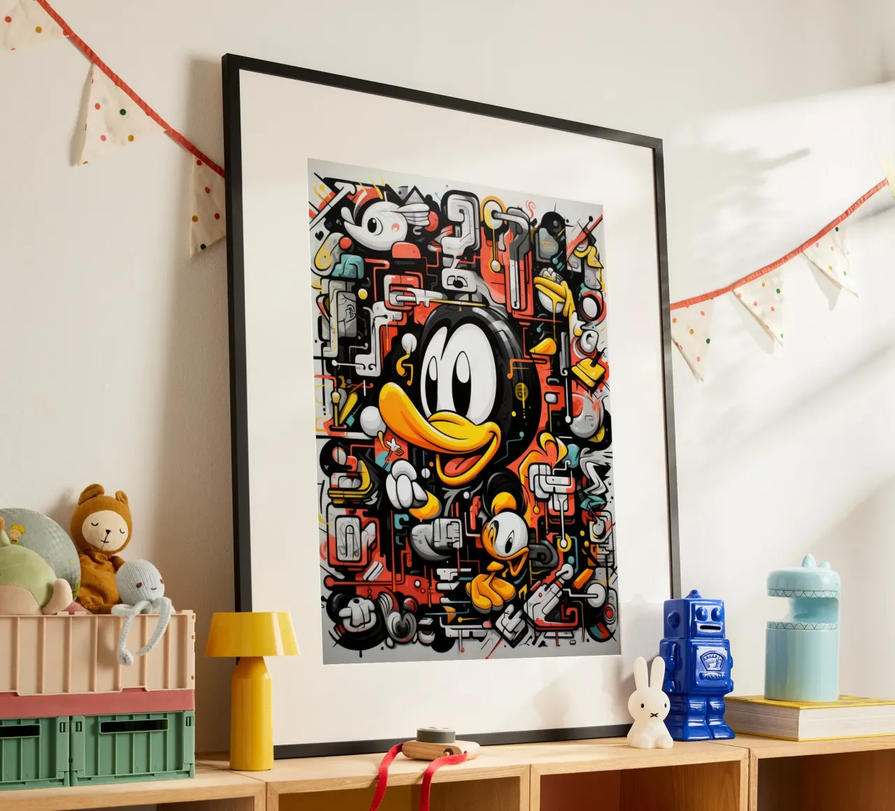 animali graffiti poster con telaio in plastica da Art Digital Visuel