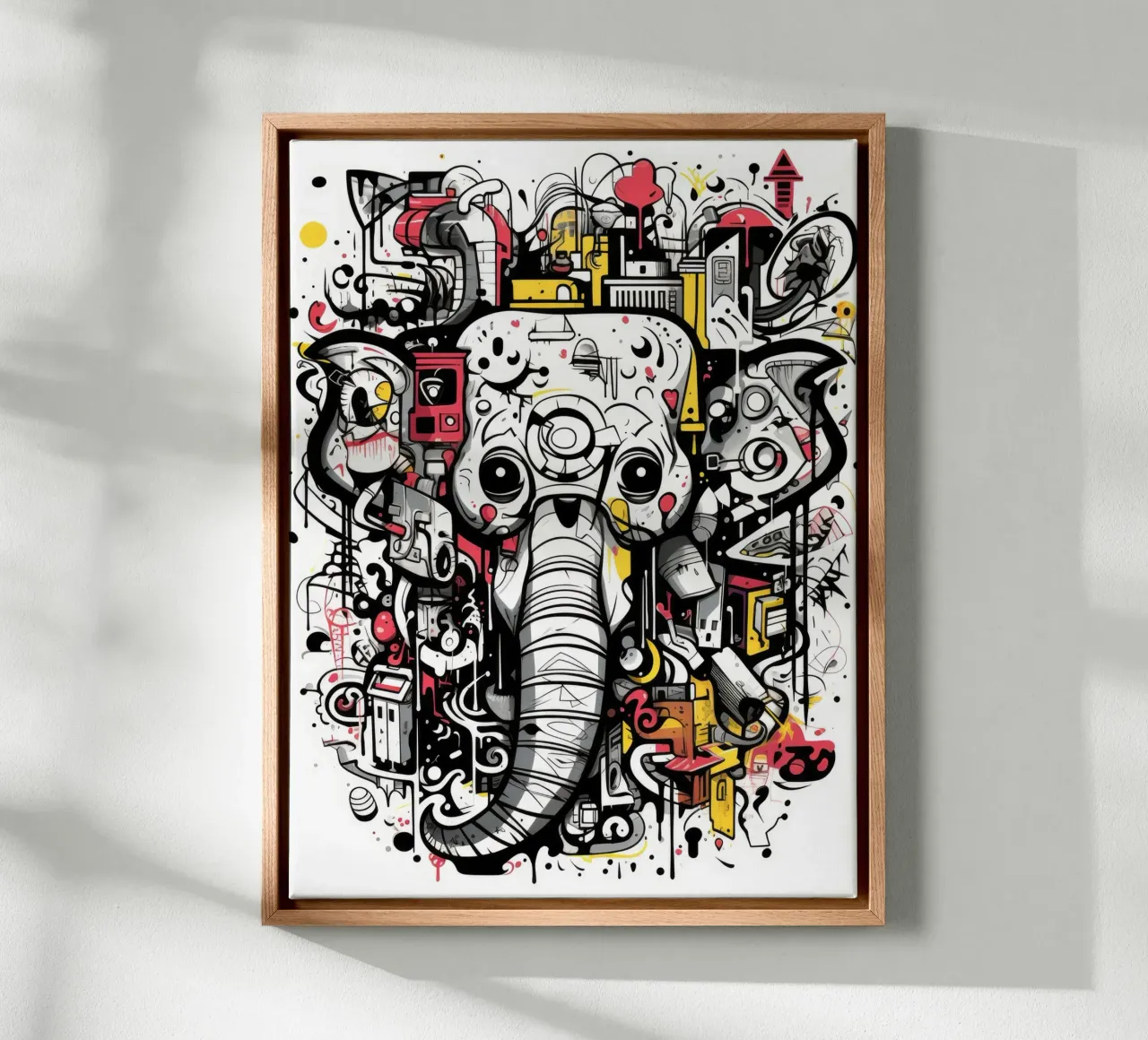graffiti dieren canvas met Baklijst van Art Digital Visuel