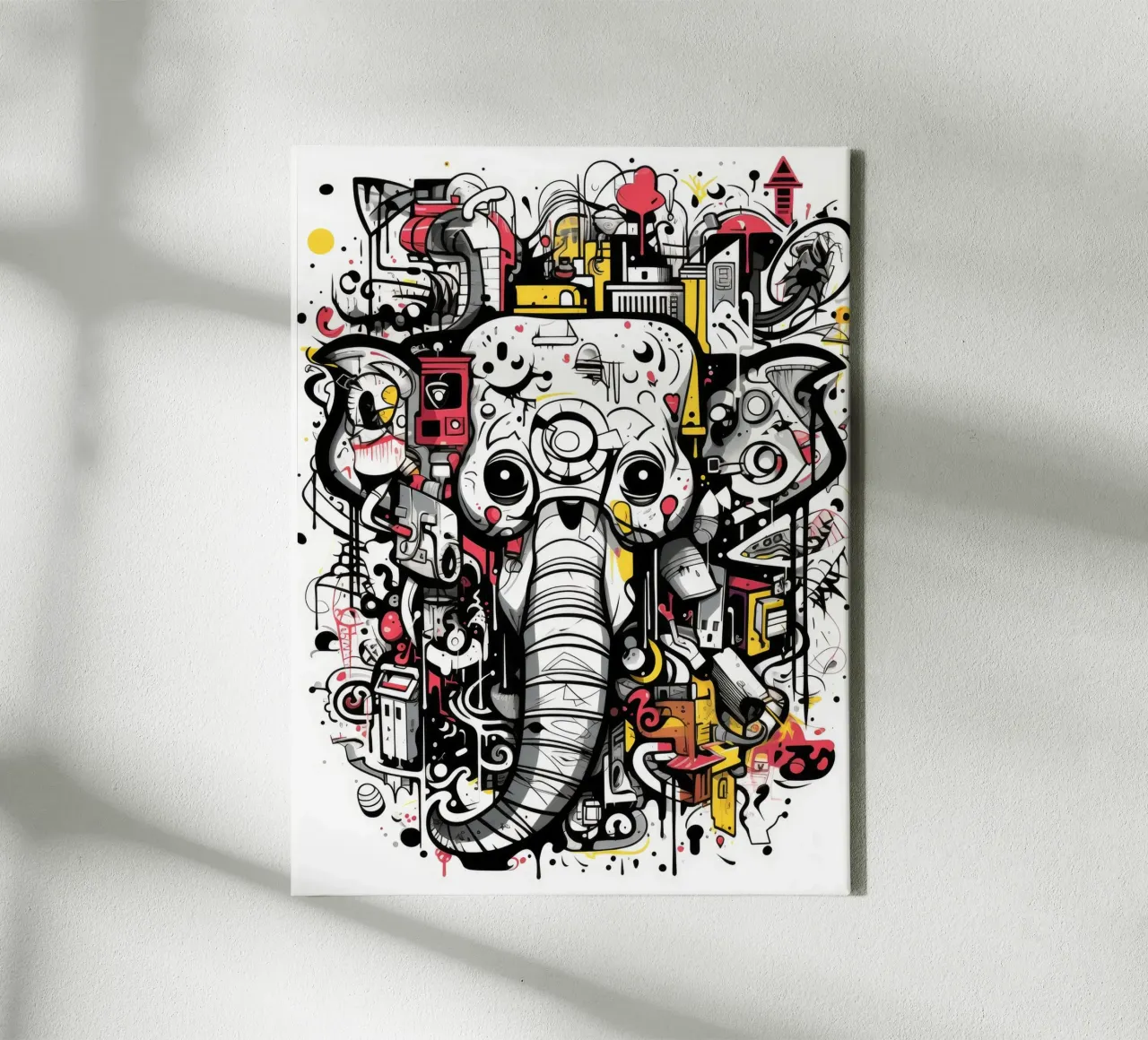 graffiti dieren canvas met Baklijst van Art Digital Visuel