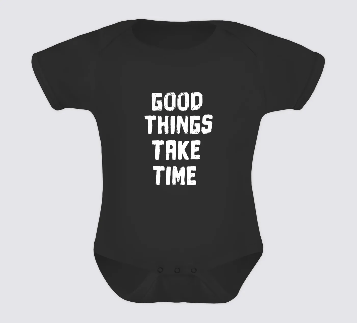 Good things take time short-sleeve baby romper by happieeagle