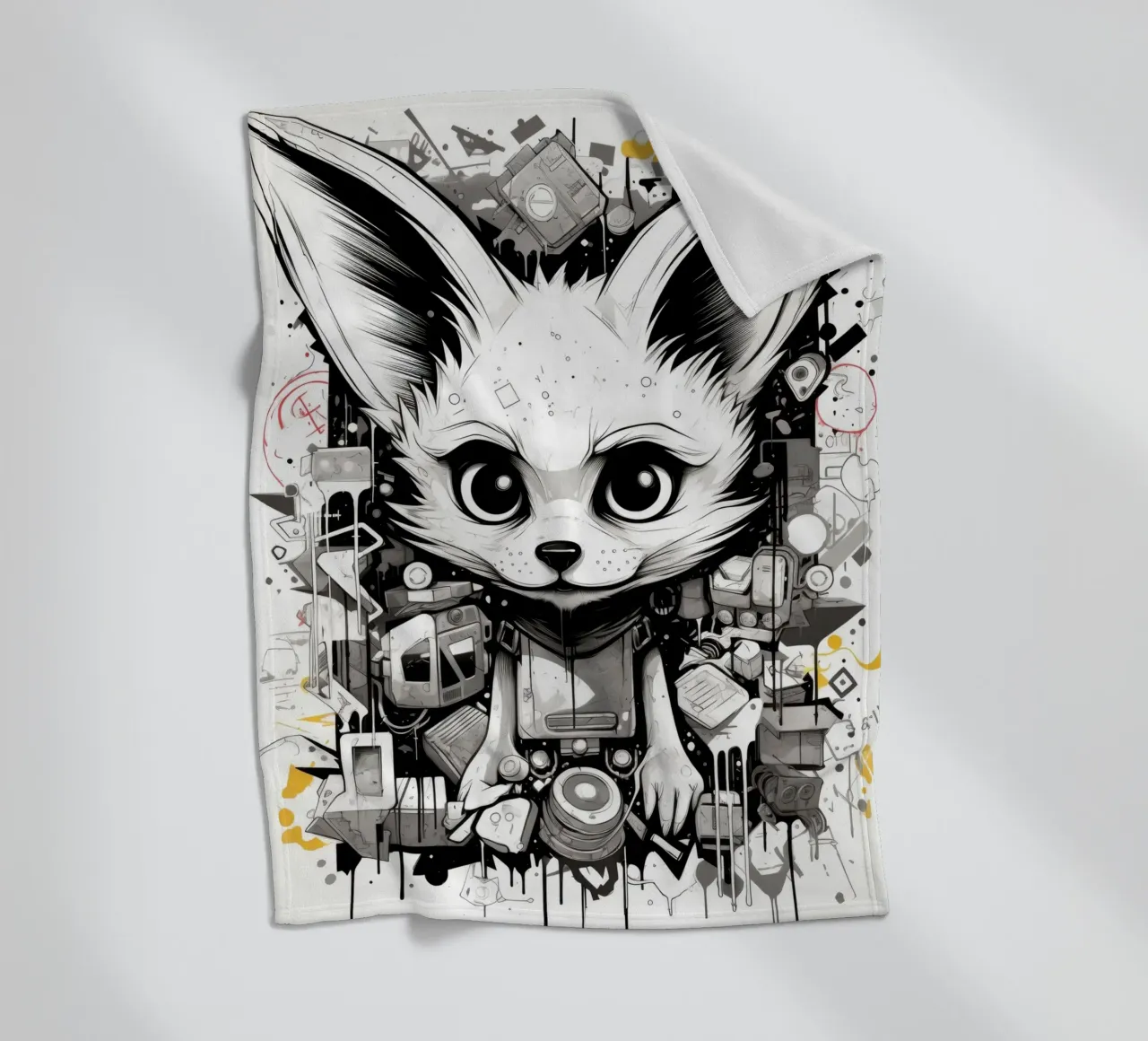 animali graffiti coperta in pile da Art Digital Visuel