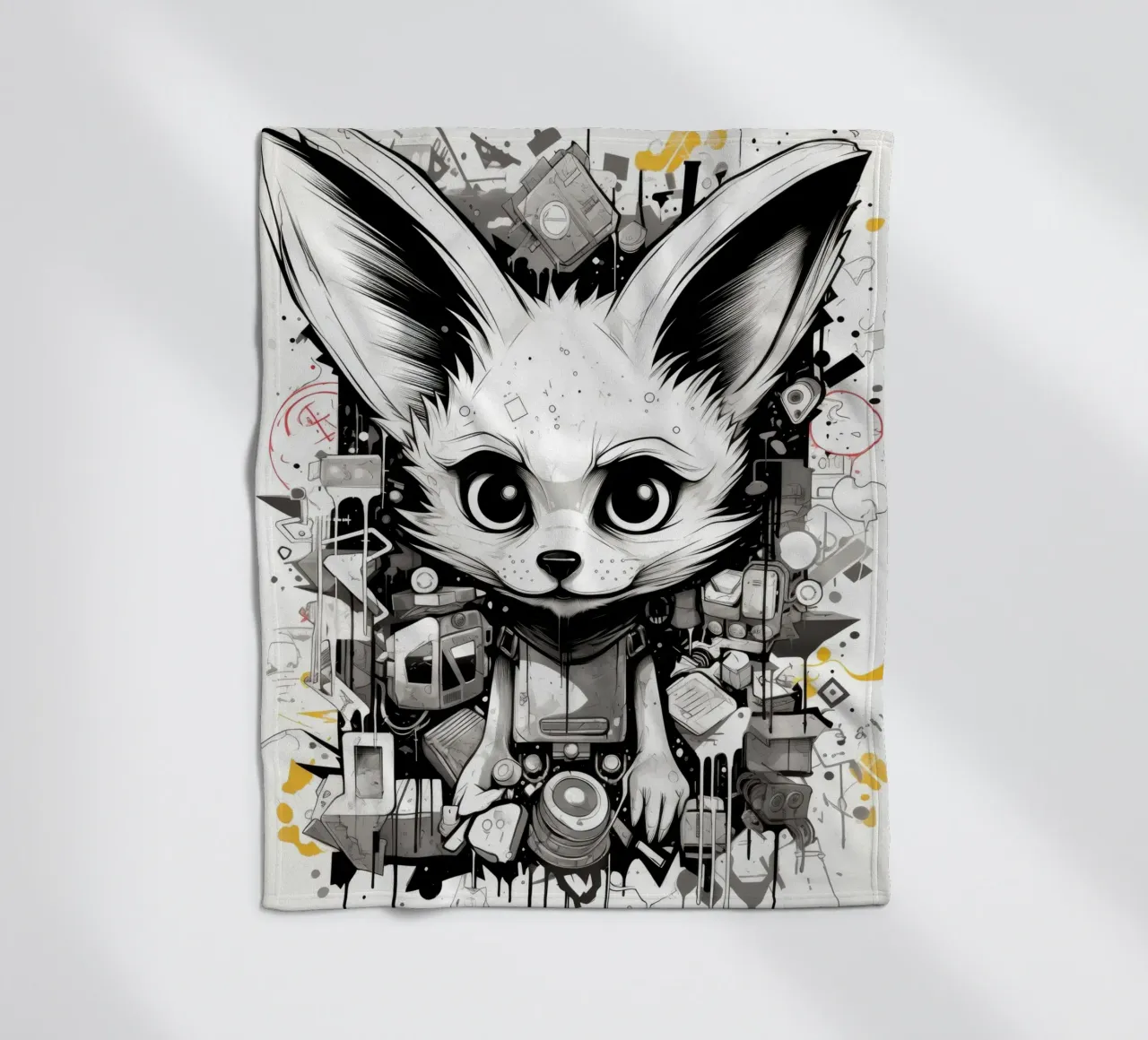 animali graffiti coperta in pile da Art Digital Visuel