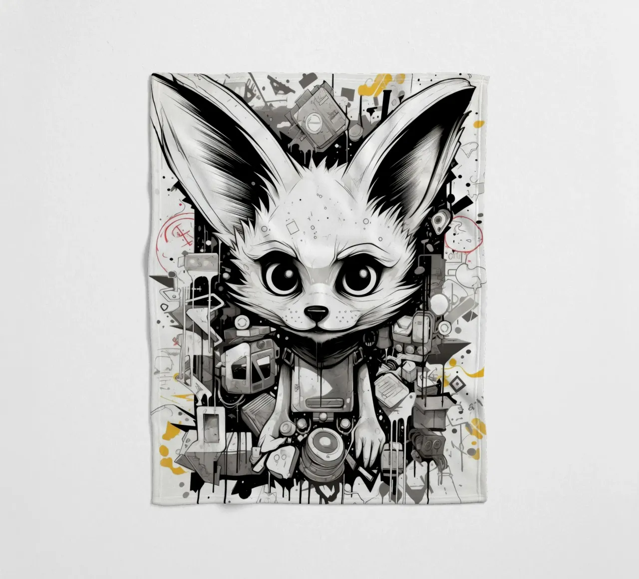 animali graffiti coperta in pile da Art Digital Visuel