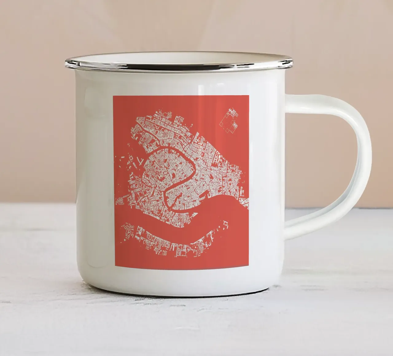 Venice Pink tazza in smalto da Urban Maps